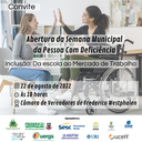 Abertura oficial da 1ª Semana Municipal da Pessoa com Deficiência é nesta segunda-feira