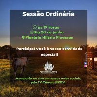 Confira a pauta da Sessão Ordinária desta terça-feira, 20