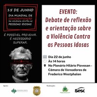 Debate sobre a violência contra a pessoa idosa será realizado no dia 22