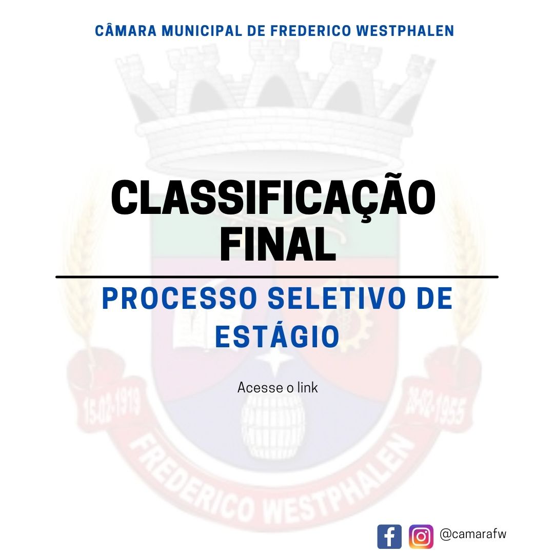 Homologado resultado final do processo seletivo de estágio