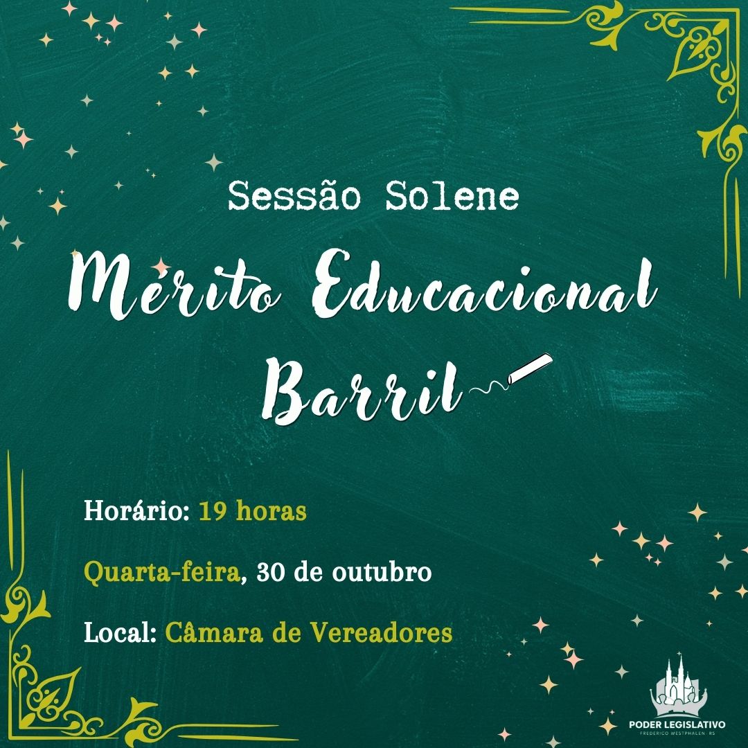 Mérito Educacional Barril homenageará oito professores em Sessão Solene