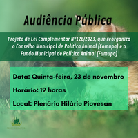 Políticas públicas de proteção e defesa dos animais serão debatidas em audiência na Câmara de Vereadores